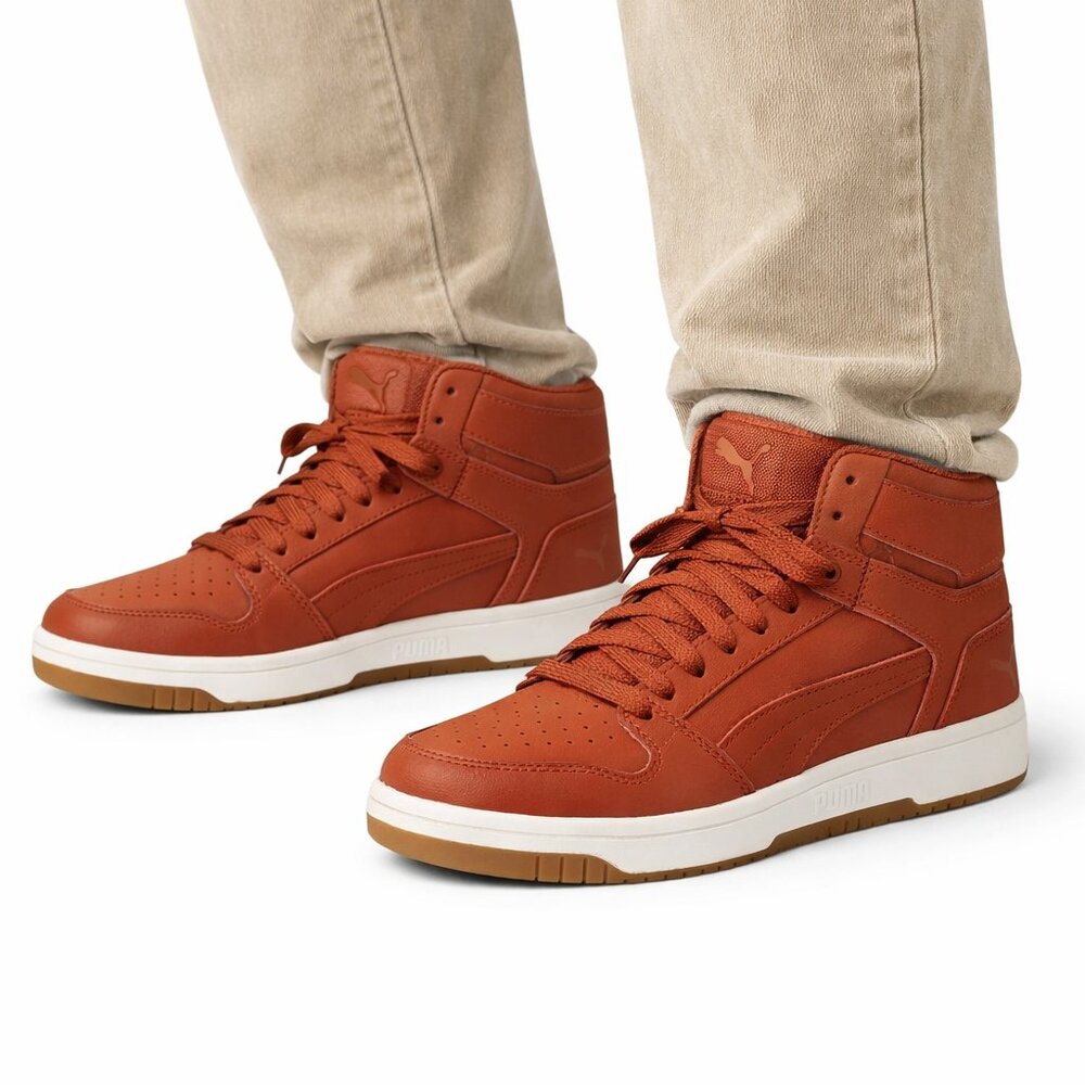 PUMA Rebound Layup Mid Sneakers Men’s 10.5 Desert Brown NEW